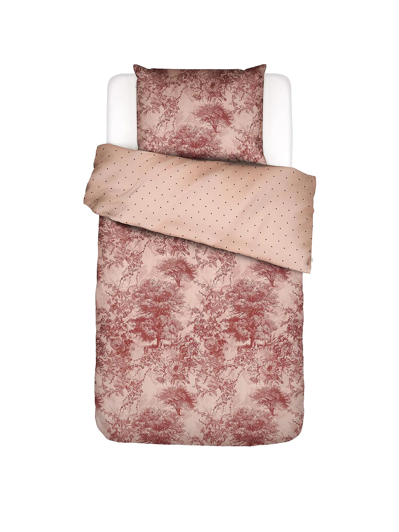 ESSENZA | Satin Bettwäsche 70x90cm / 140x200cm Aurelie Vanilla | pink